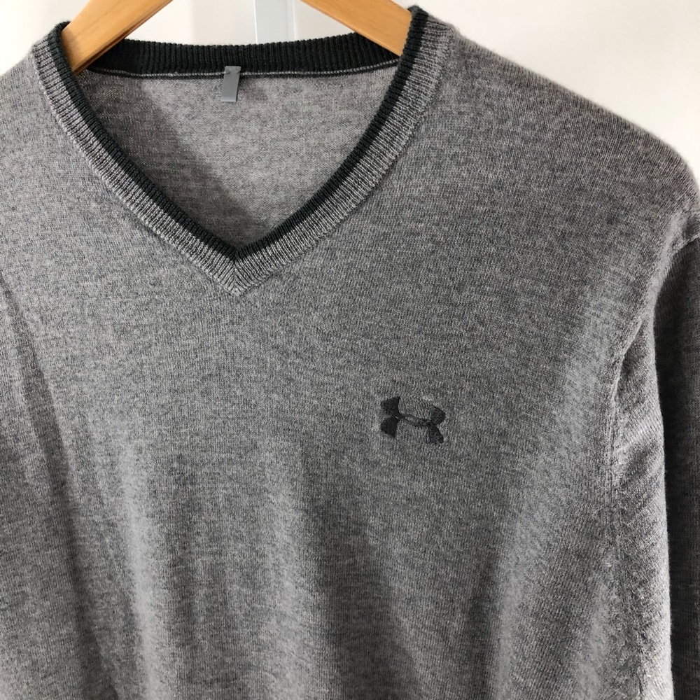 Sold Under Armour Men’s Gray Merino Wool Sweater - Picture 6 of 8